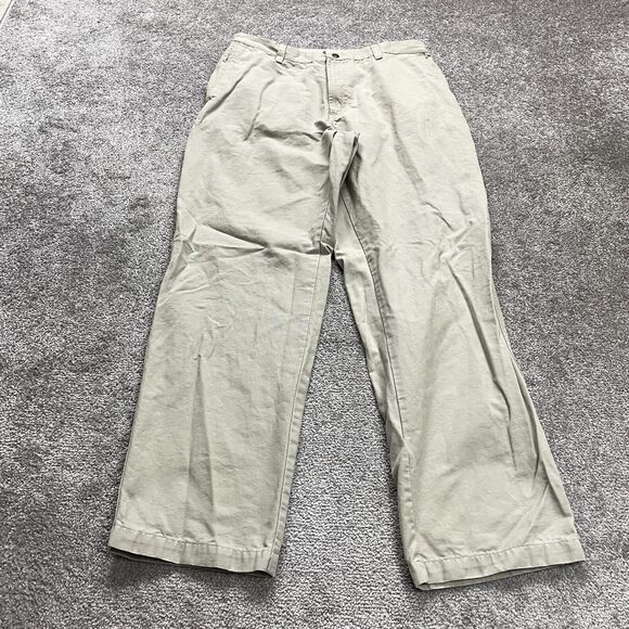 Columbia Carpenter Pants Men 34 Beige Straight Leg Snap Button Cotton Work 32x30 - Picture 1 of 16